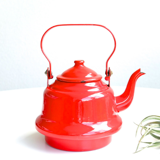 Red enamelled teapot, 1950s