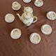 Antique coffee service in longwy porcelain – floral decoration and gilding –