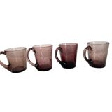 Purple biot blown glass mugs