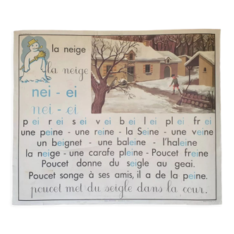 Affiche scolaire rossignol tableau de lecture – le faisan / la neige