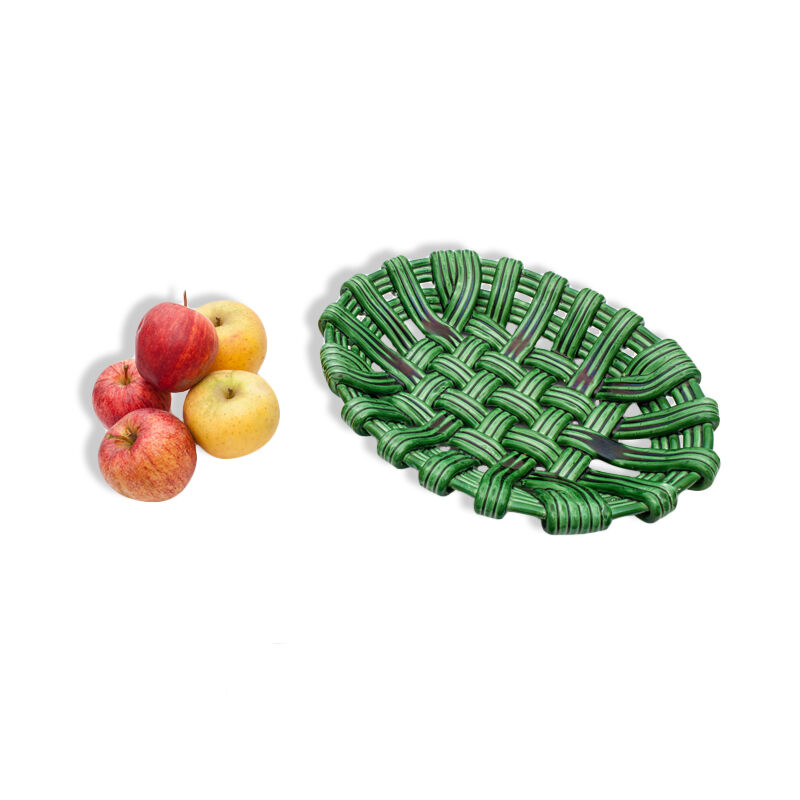 Ceramiquecorbeille green braided slushy fruit bowl