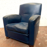 Art deco style leather armchair