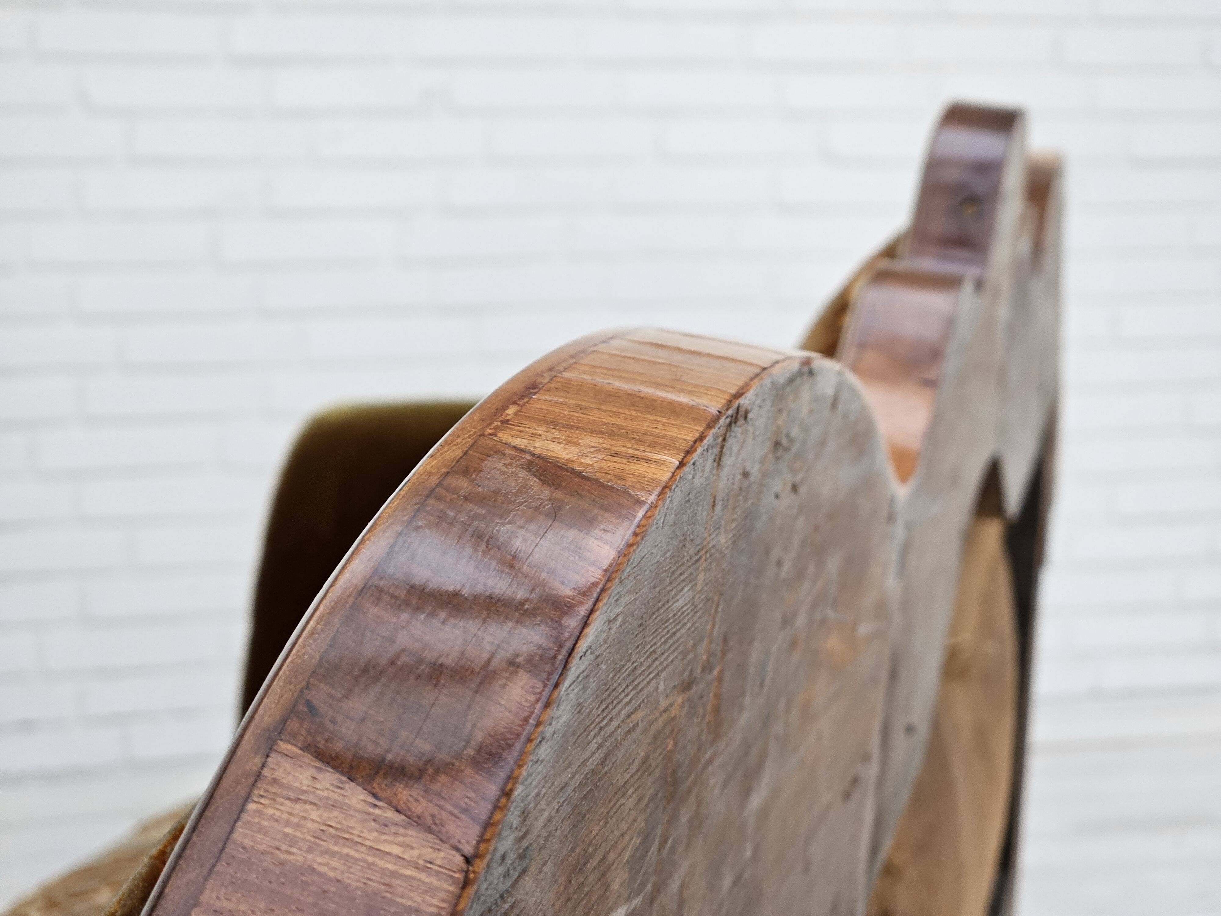 Années 1930, canapé danois 2 places, bois de frêne, état d'origine.