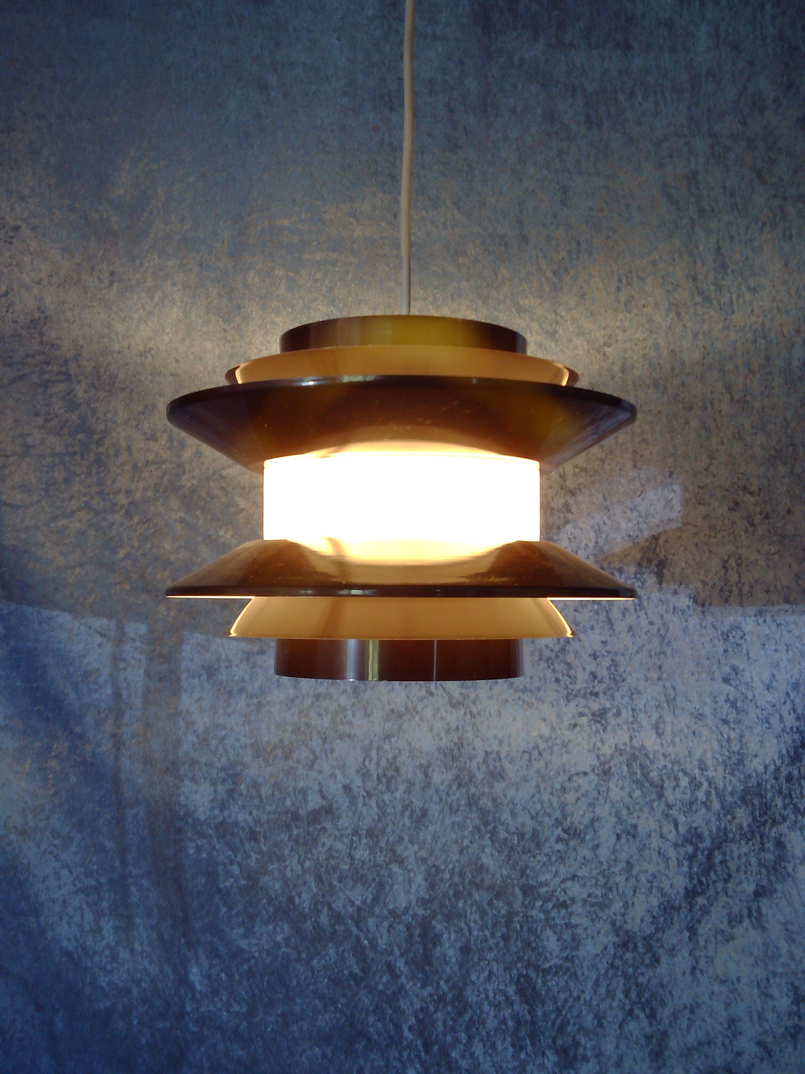 Chocolate coloured pendant by Carl Thore for Granhaga Metallindustri. 1970's