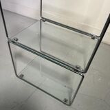 Library in tibular steel and glass, design 1970