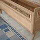 Children's bed in wood and sandblasted rattan from the 1960s.