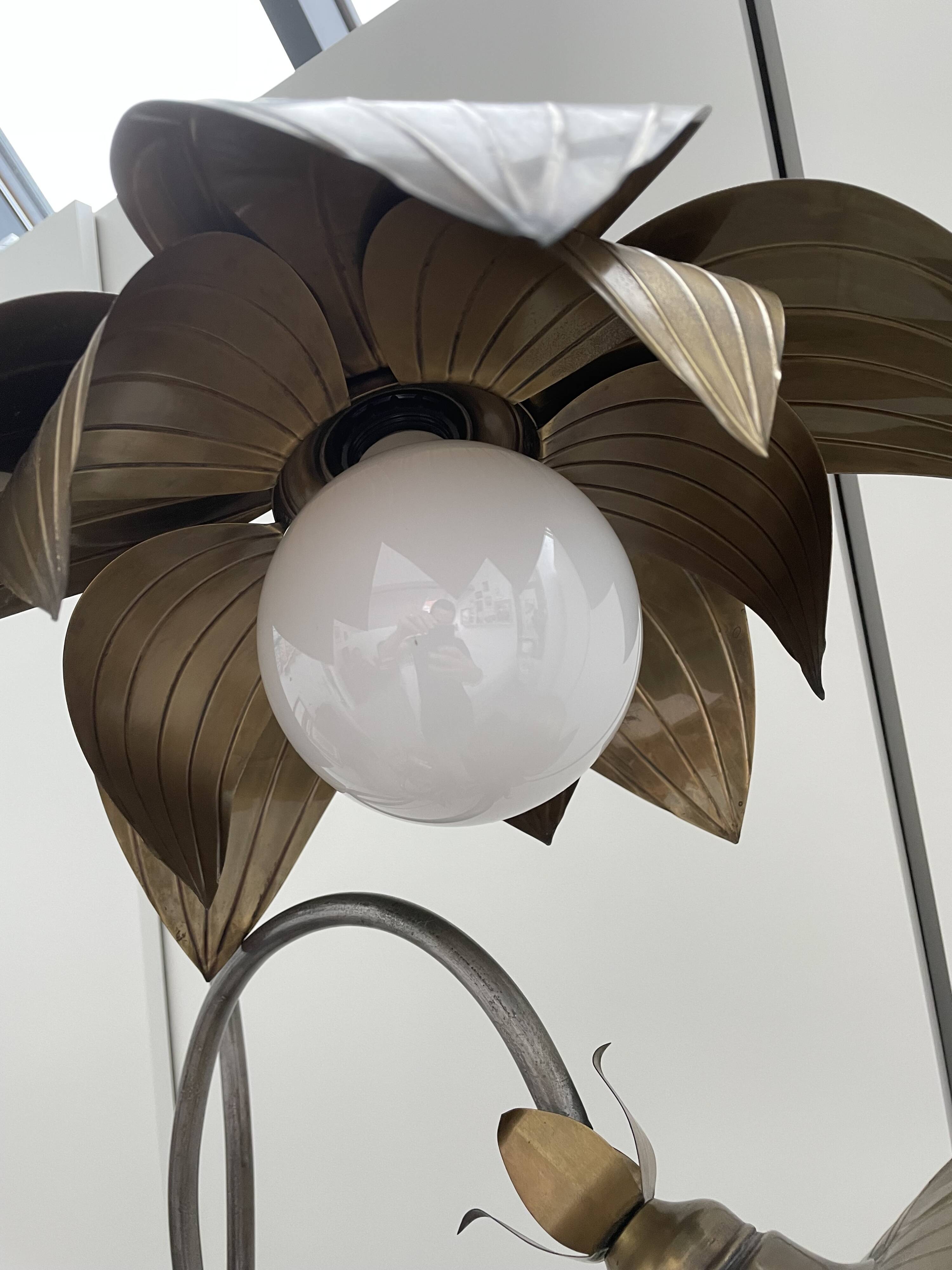 Lampadaire fleurs et plante lampe de plancher de fleur - design années 70