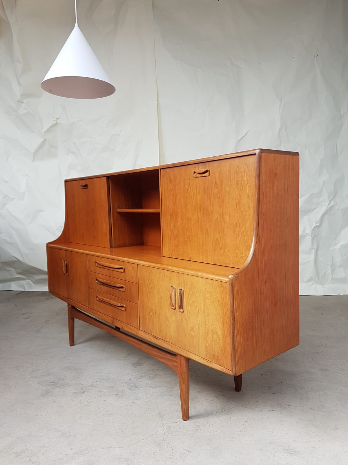 Vtg Mid Century G Plan Fresco Teak Highboard Sideboard Danish Design Retro 60s