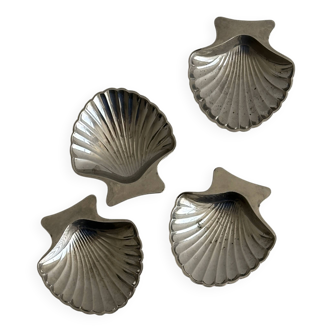 4 coupelles coquillage en métal