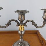 Pair of silver metal candlesticks