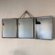 Mirror triptych Barber nickeled vintage 1930 31x77cm