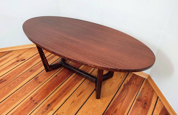 Table basse/banc vintage, années 1960, Tchécoslovaquie – Acajou