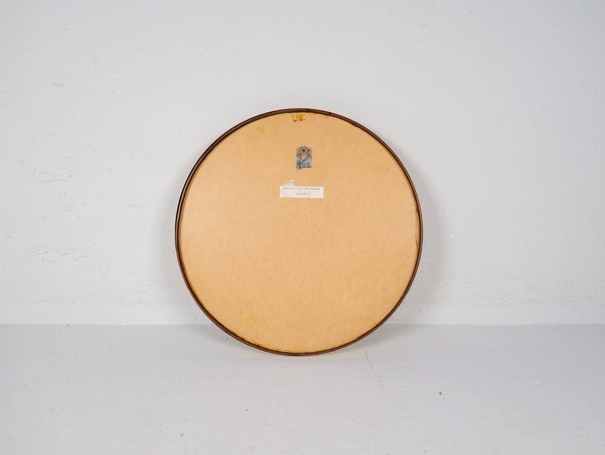 Modern brass mirror from the mid-century by Glasmäster in Markaryd, Sweden, 1960s.