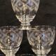 10 old port wine glasses in engraved art deco chiseled crystal