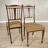 English Sheraton Style Armchairs and Chairs, Late 19th Century, Set of 4