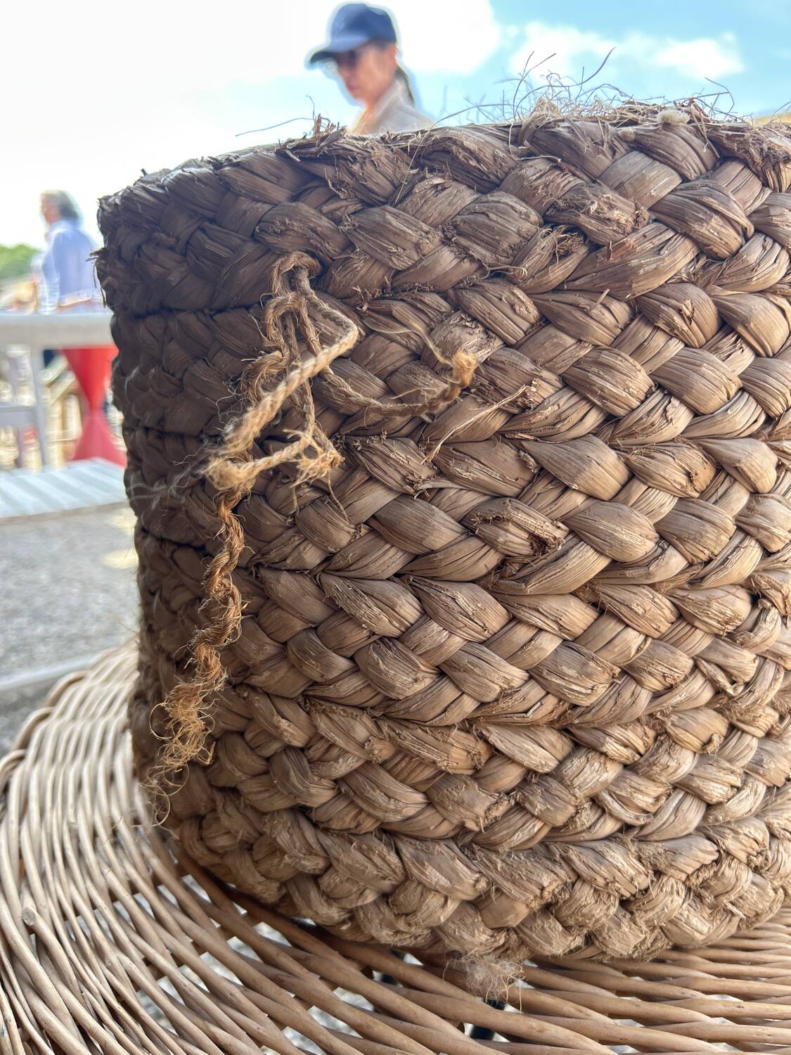 70s pouf in braided rush.