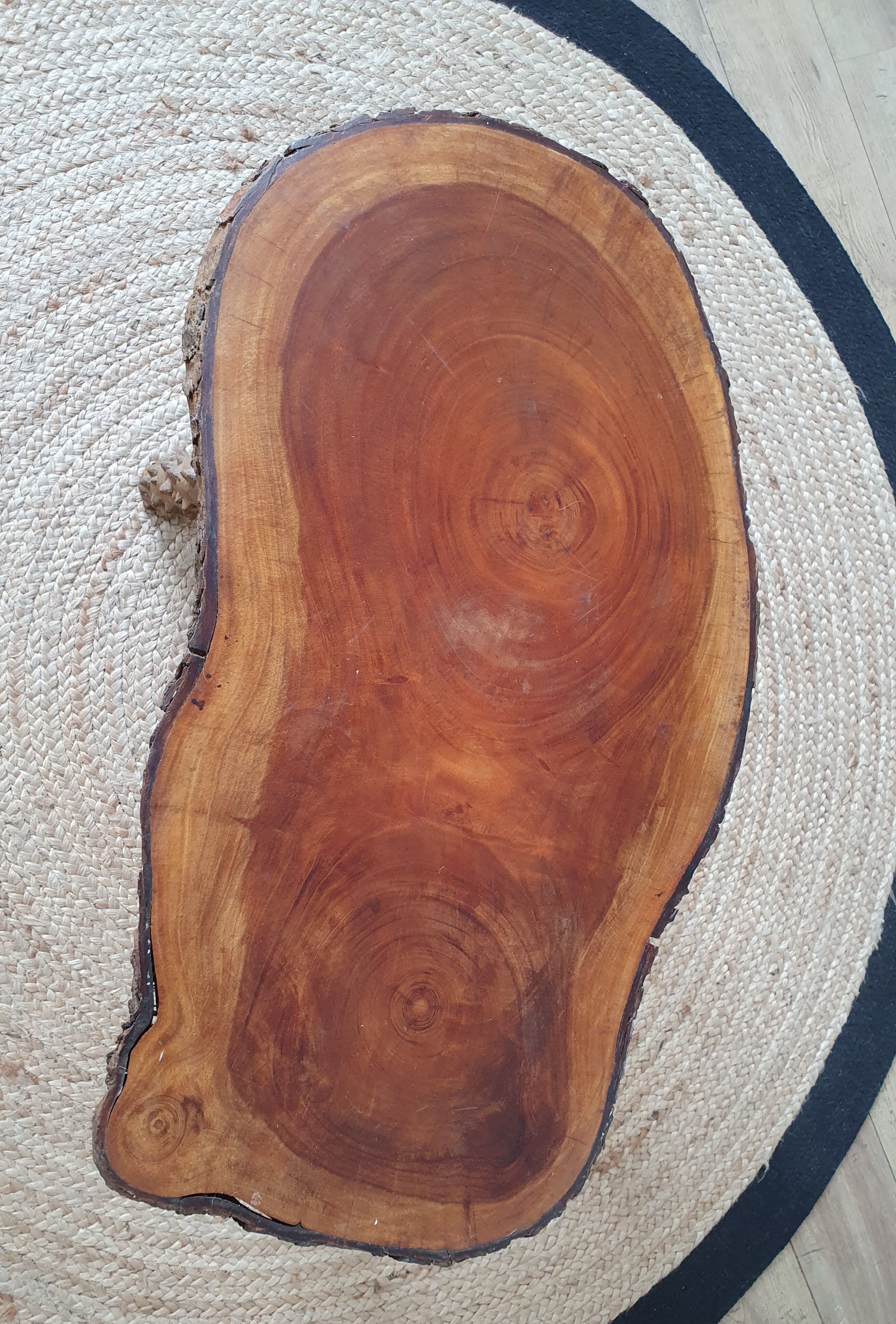 Brutalist wooden coffee table