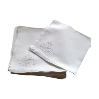 Series of 11 old embroidered towels