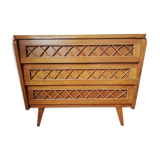 Convenient wood and rattan compass feet