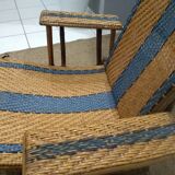 Old rattan and bamboo lounge chair in 1920
