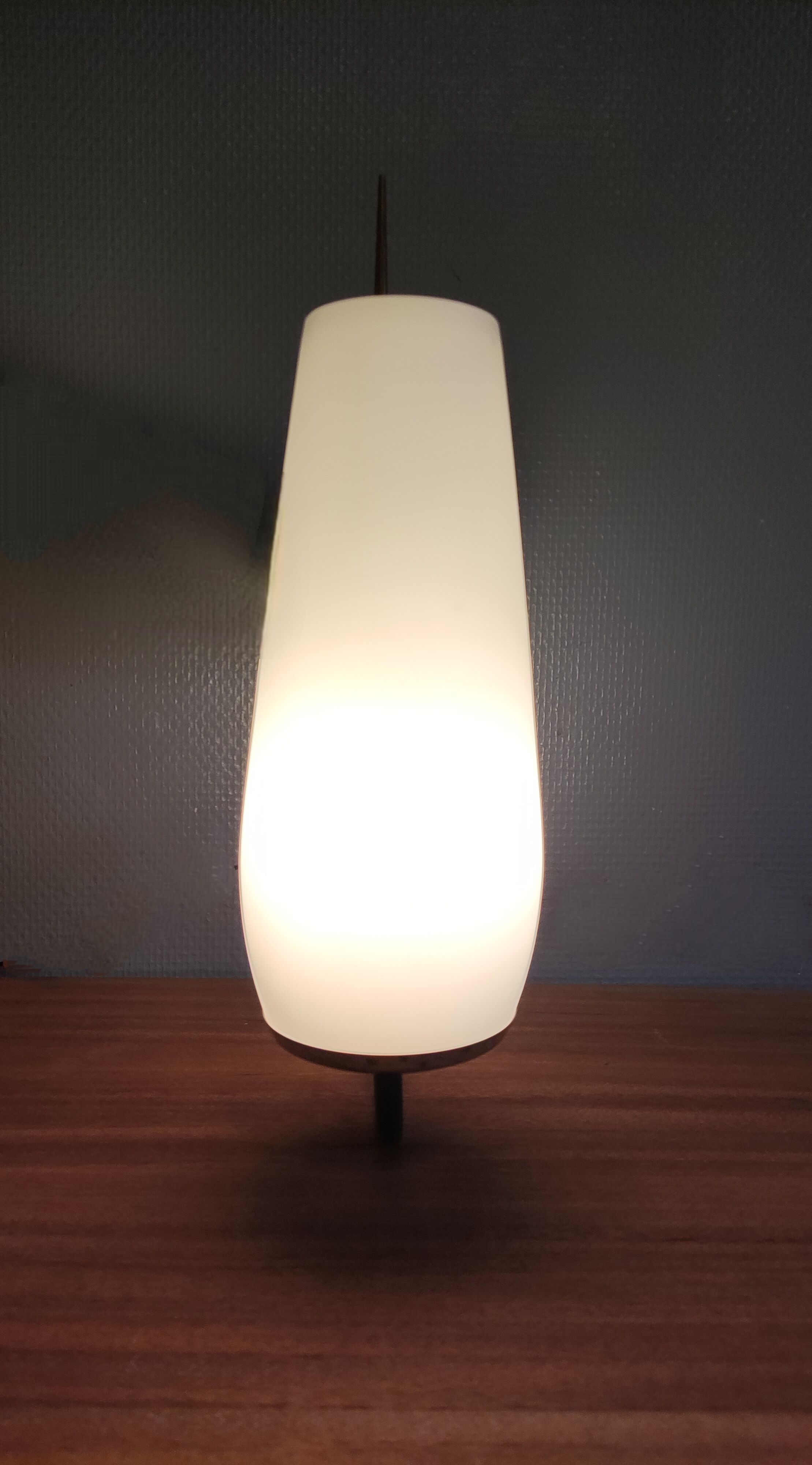Brass and white opaline wall light