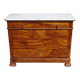 Ancienne commode Louis Philippe en noyer marbre blanc