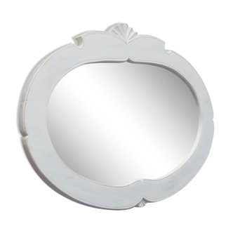 Miroir dans un cadre en pin, design danois, années 1960, production : Danemark