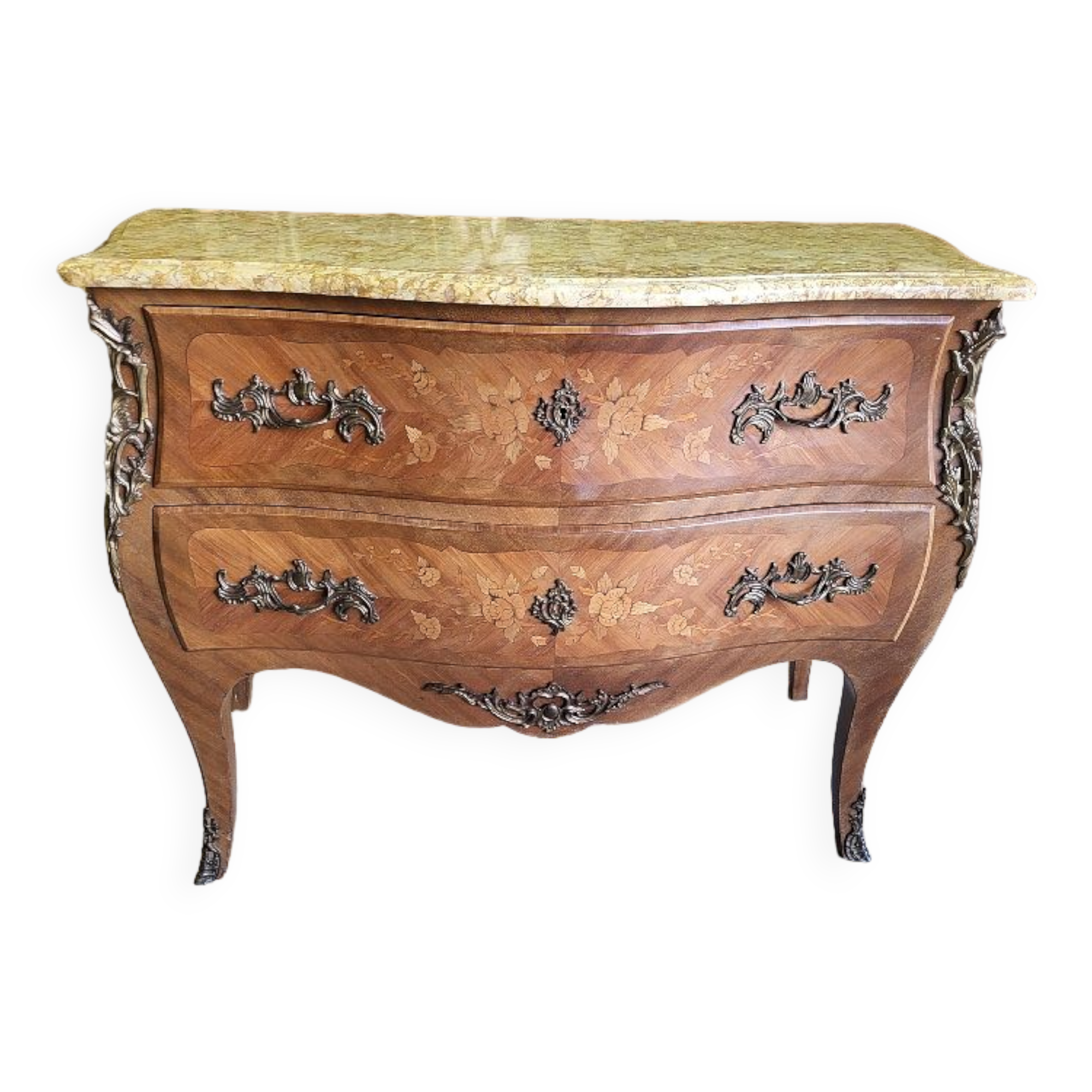 2 rosewood drawer chest of drawers with marble top