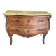 Commode 2 tiroirs en bois de rose avec plateau marbre