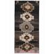 1970s Turkish Hand-Knotted Wool Cotton Brown Runner Rug 149x320
