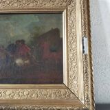 Animated landscape oil on canvas Italian School late eighteenth