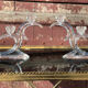Pair of glass candle holders 70s