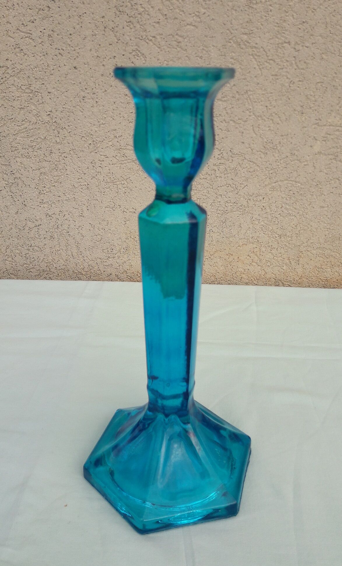 Blue candle holder