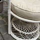 Emmanuelle armchair in white lacquered rattan