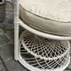 Emmanuelle armchair in white lacquered rattan