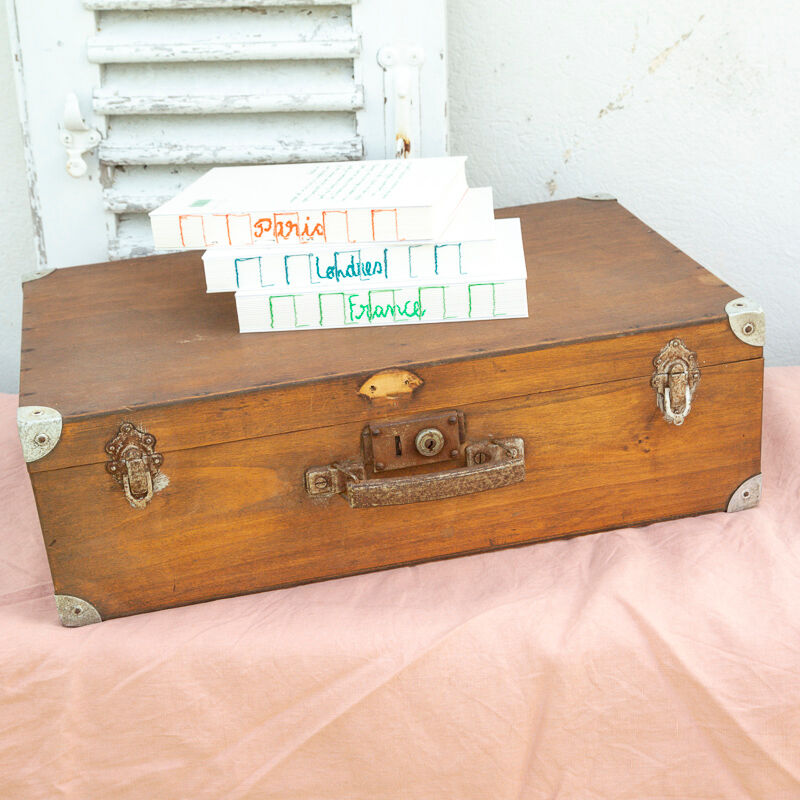 Old wooden suitcase
