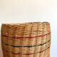 High basket with woven straws