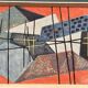 Original Swedish Abstract Oil on Panel – “Roofscape” – Signed – Vintage