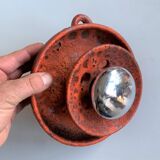Ambient spot in orange glazed terracotta from the 1960s