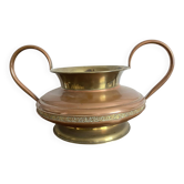 Large amphora or vintage planter in copper and brass