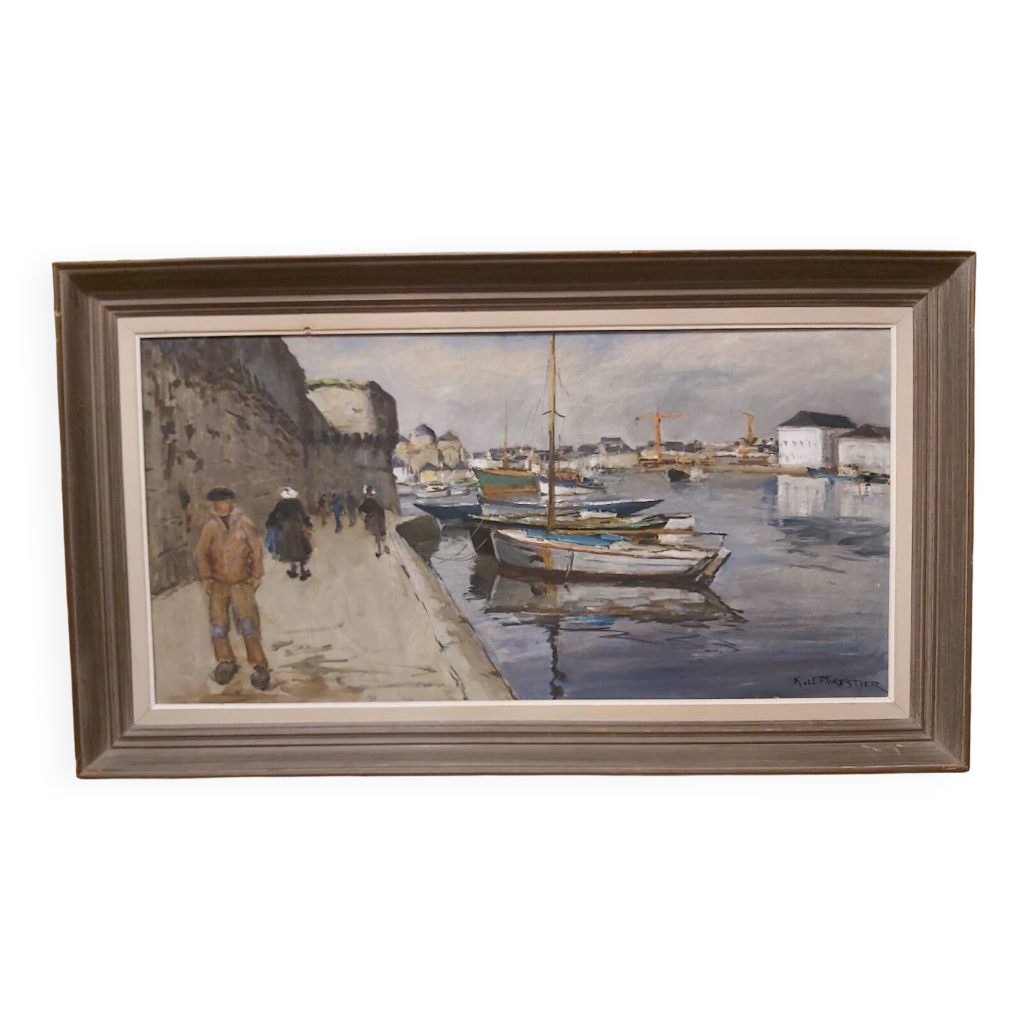 Tableau breton"port de concarneau " r.leforestier