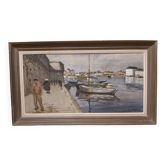 Tableau breton"port de concarneau " r.leforestier
