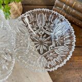 Large chiseled crystal sugar bowl