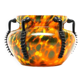 Vase Art Déco, verre éclaboussé, Welz Glassworks, Tchécoslovaquie, années 1930