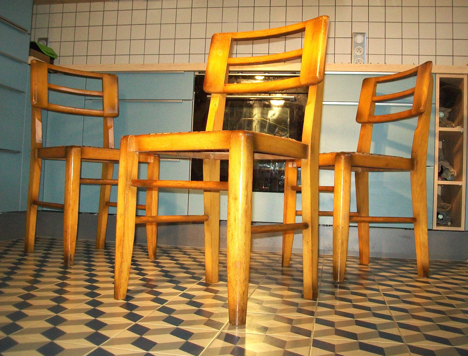 Set of 3 chairs Pierre Cruege