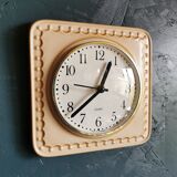 Vintage ceramic clock square silent wall clock "Quarz caramel"