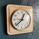 Vintage ceramic clock square silent wall clock "Quarz caramel"