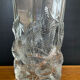 Grand vase vintage en verre moulé pressé