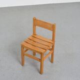 Set of three chairs and two stools Maison Regain, circa 1970
