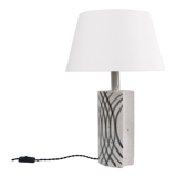 White table lamp with black free hand decorations by Per Linnemann-Schmidt